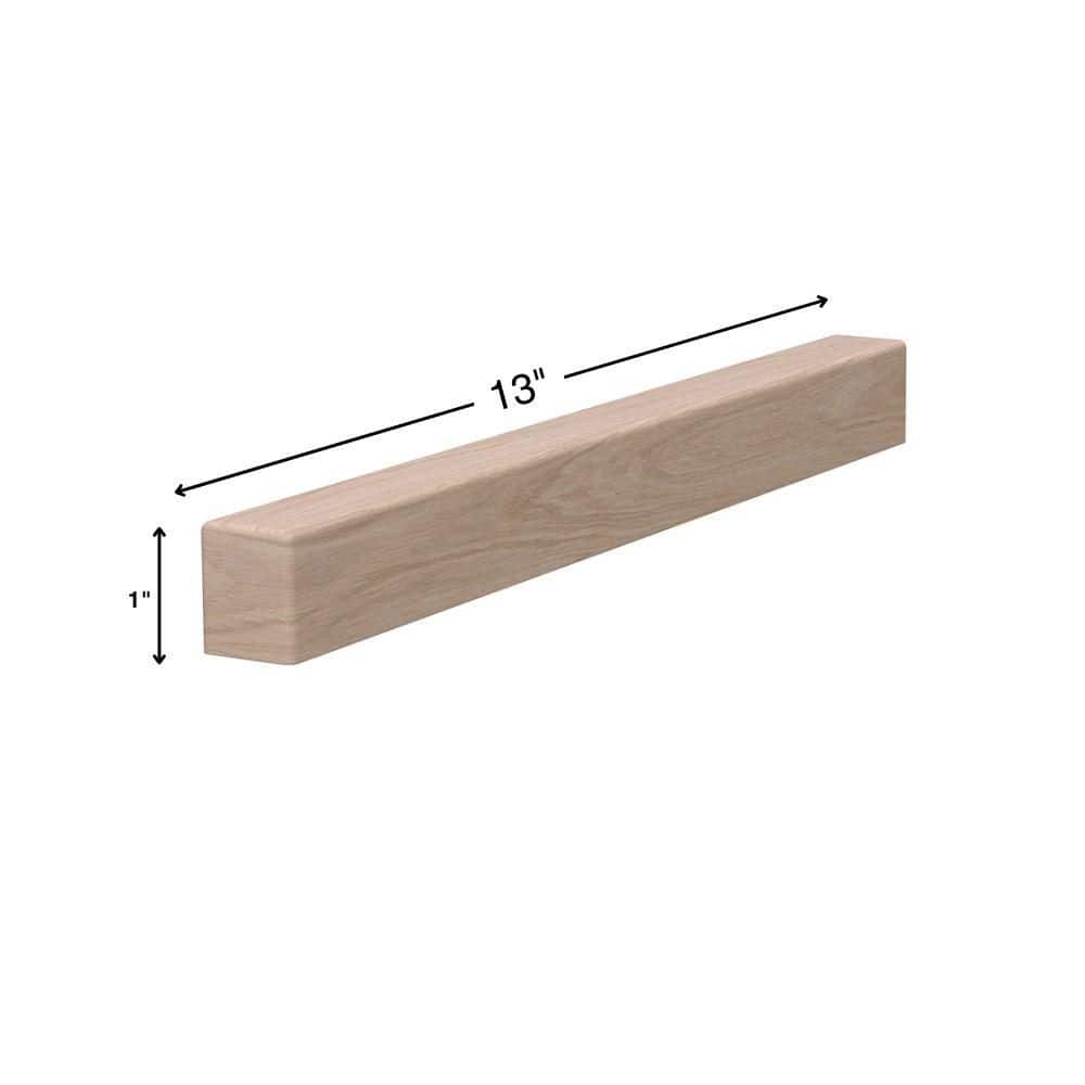 EVERMARK Stair Parts 13 in. x 1 in. Unfinished White Oak Eased Edge Loose Return End for Stair Tread (3)