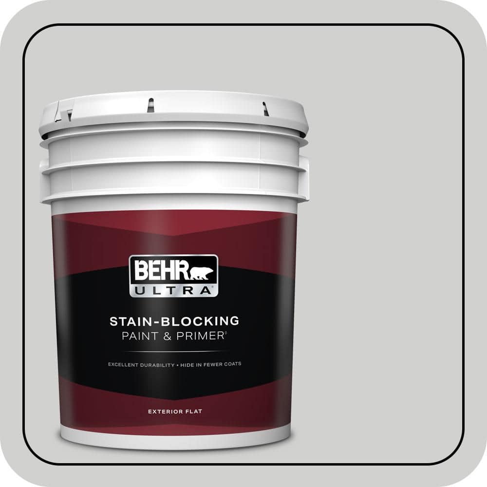 BEHR ULTRA 5 gal. #N520-1 White Metal Flat Exterior Paint & Primer