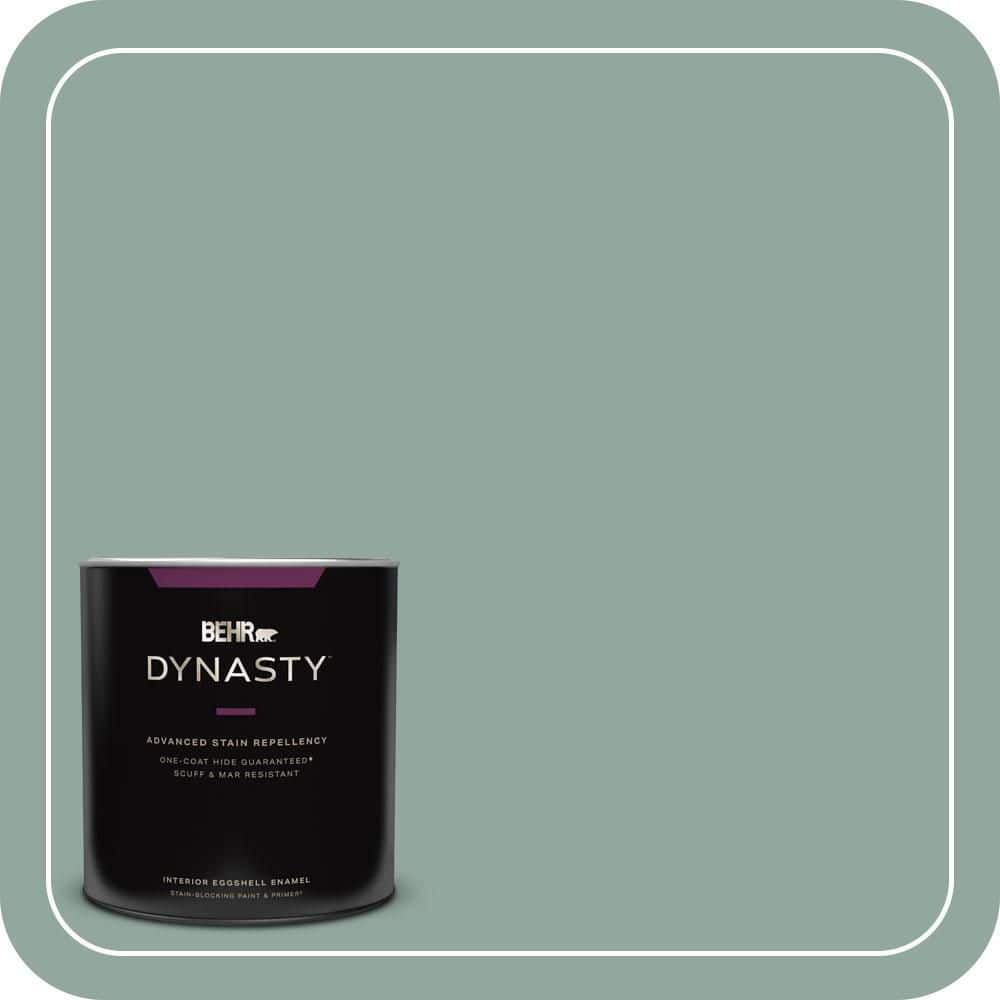 BEHR DYNASTY 1 qt. #PPU12-05 Lotus Leaf One-Coat Hide Eggshell Enamel Interior Stain-Blocking Paint and Primer