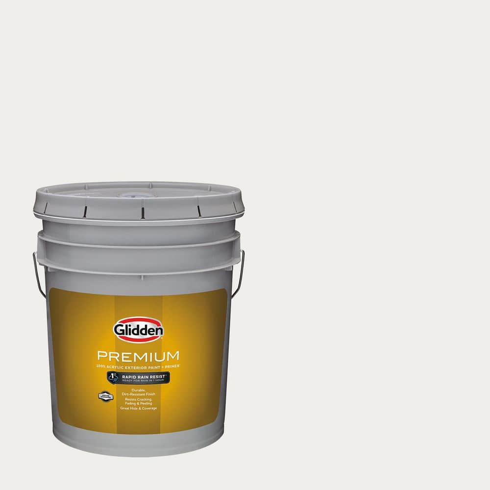 Glidden Premium 5 gal. PPG1045-1 Magical Moonlight Flat Exterior Latex Paint