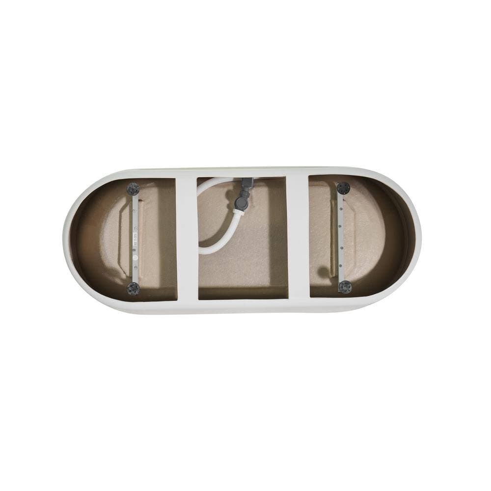 Unbranded Timeless Home L 31.4 in. W 23.6 in. H Oval Acrylic Flatbottom Non-Whirlpool Bathtub (4)