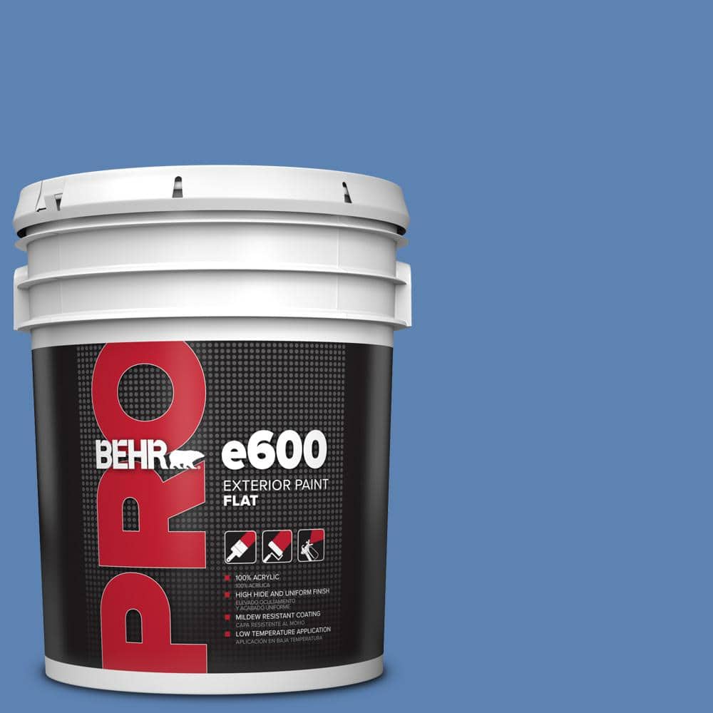 BEHR PRO 5 gal. #PPU15-06 Neon Blue Flat Exterior Paint