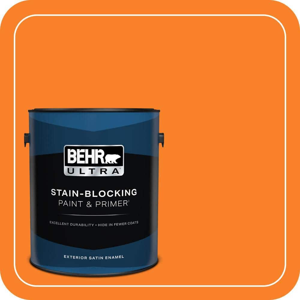 BEHR ULTRA 1 gal. #S-G-270 Summer Citrus Satin Enamel Exterior Paint & Primer