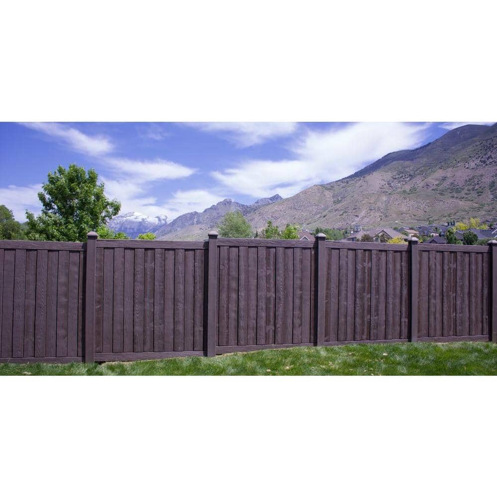 SimTek Ashland 6 ft. x 6 ft. Dark/Walnut Brown Composite Privacy Fence Panel (3)