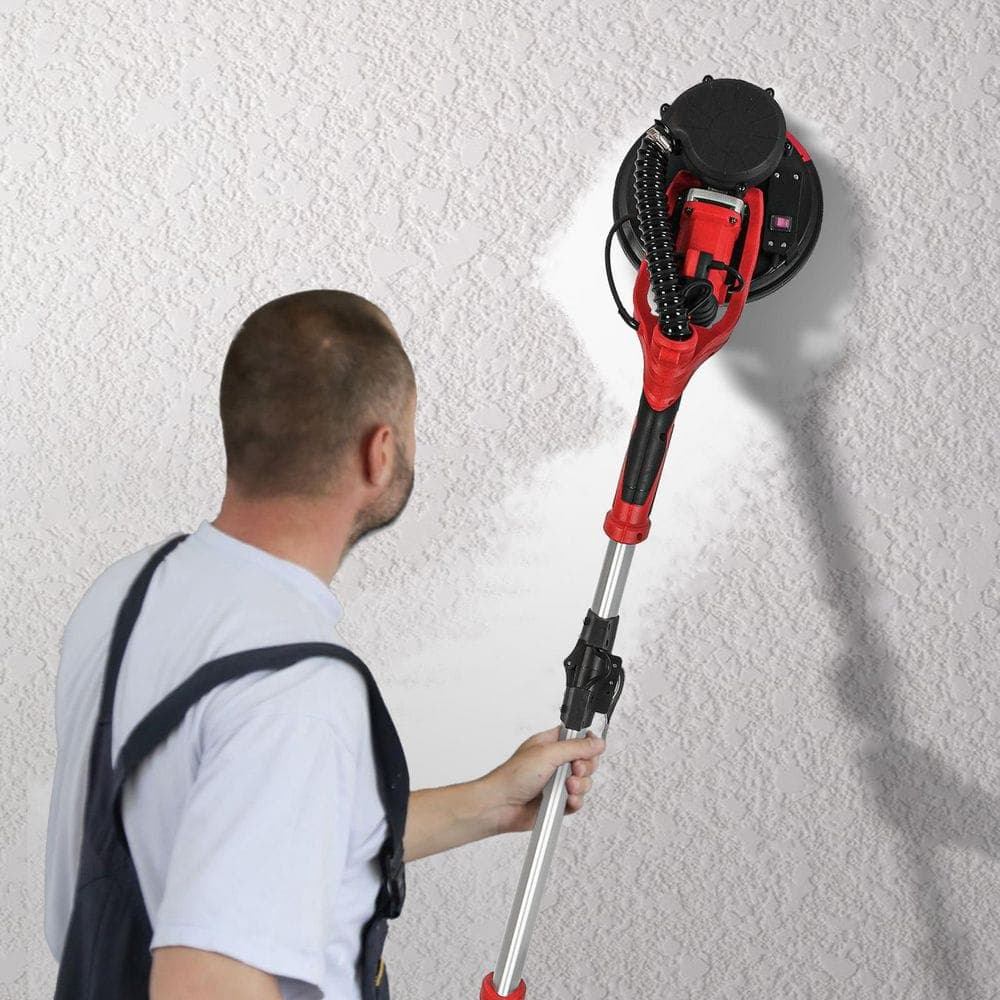 Tatayosi 7.27 Amp Corded Variable Speed Drywall Sander with Vacuum Dust Collection and LED Light, Red (2)
