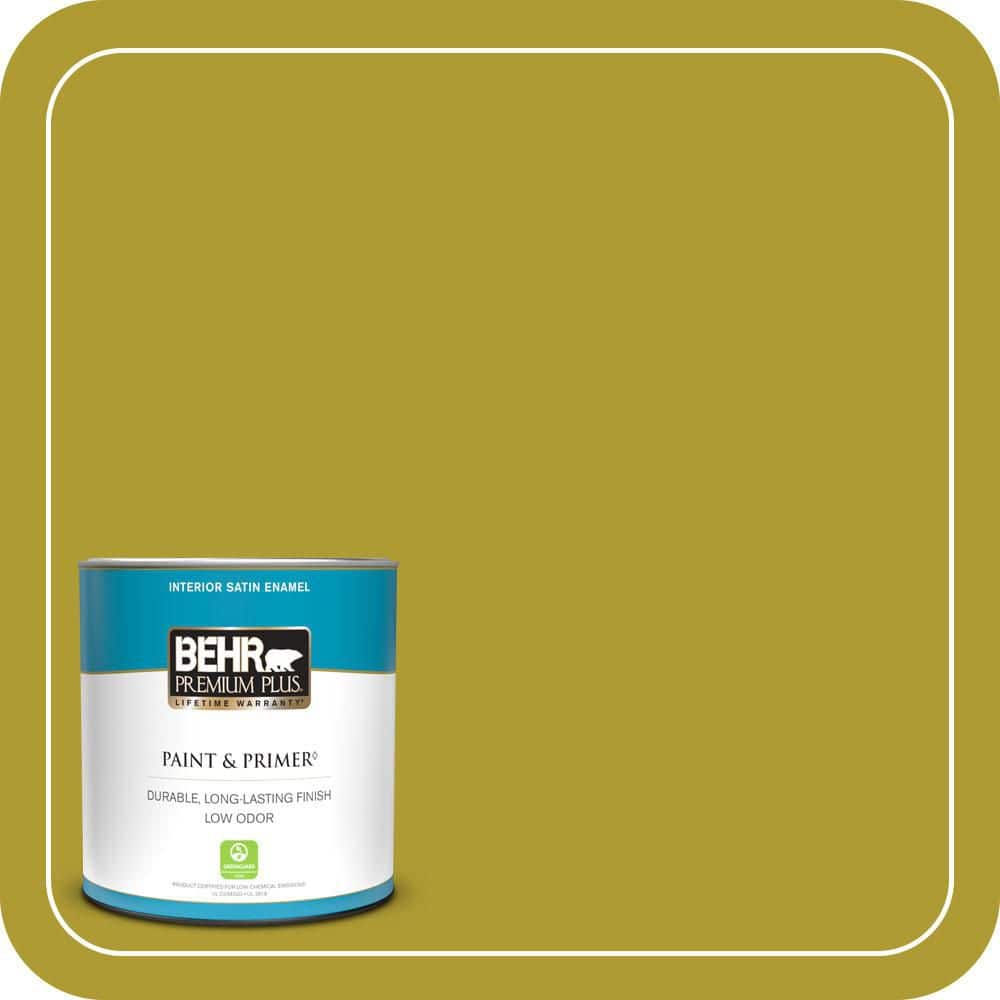 BEHR PREMIUM PLUS #P330-7 Luscious Lime Enamel Interior/Exterior Paint & Primer Color Sample (1)