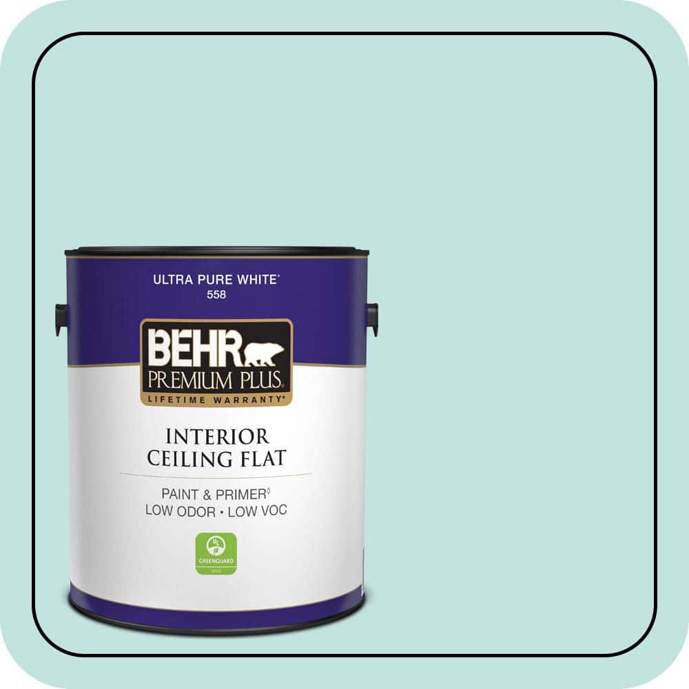 BEHR PREMIUM PLUS 1 gal. #M450-2 Tidewater Ceiling Flat Interior Paint & Primer (1)