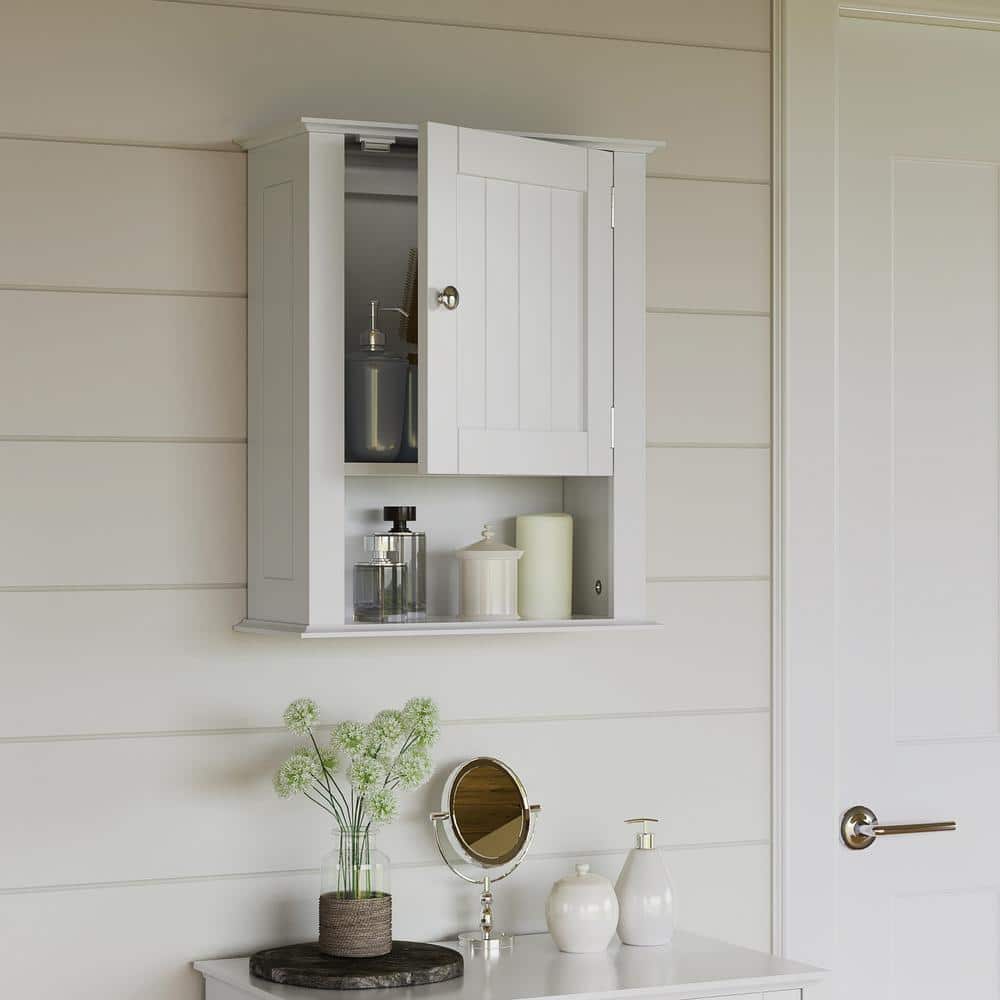 RiverRidge Home Ashland 16.5 in. W x 20 in. H x 7 in. D Bathroom Storage Wall Cabinet and Laundry Medicine Cabinet in White (1)