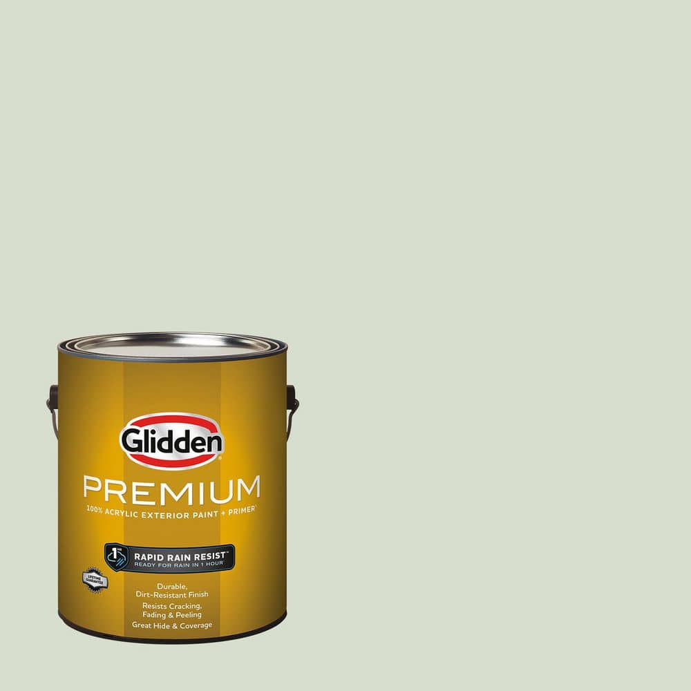 Glidden Premium 1 gal. PPG1124-2 Pale Vista Flat Exterior Paint