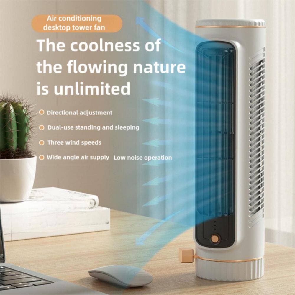 Edendirect 10.6 in. 3 fan speeds Tower Fan in White with Bladeless Design, Low Noise, Child Lock (2)
