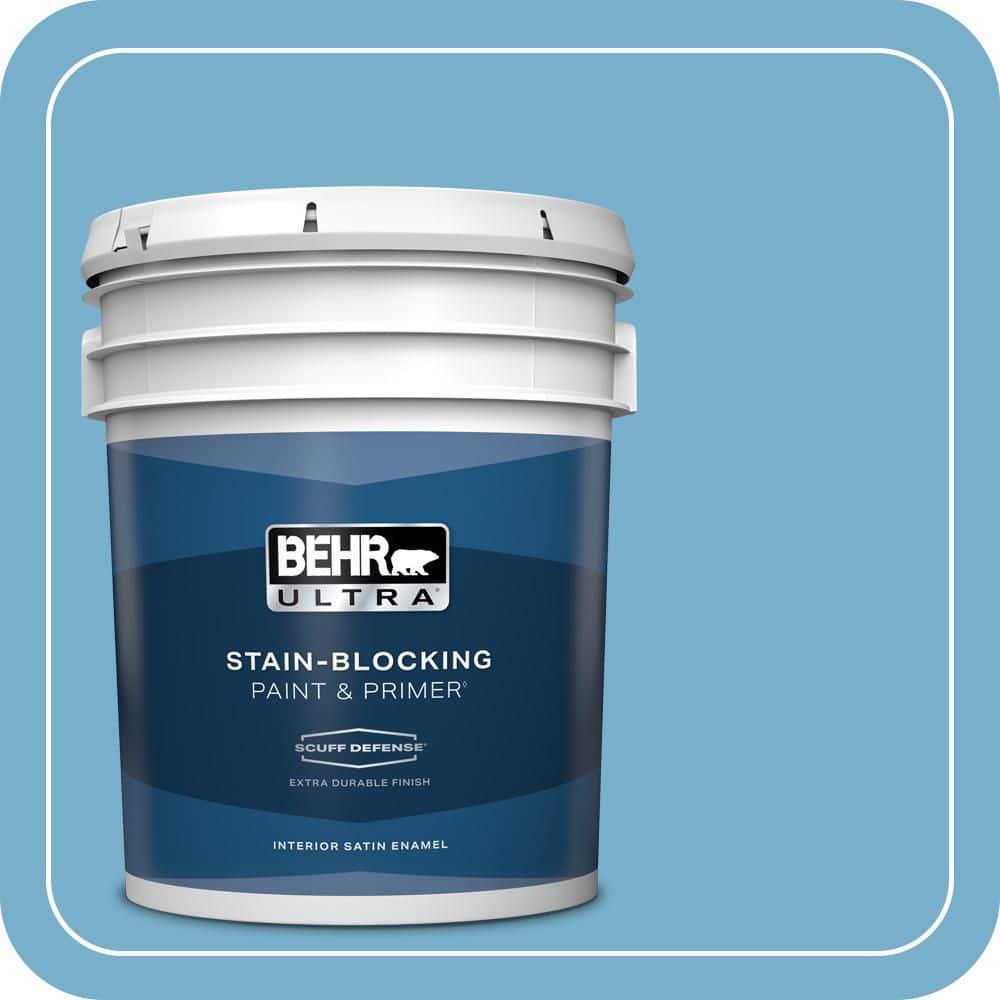 BEHR ULTRA 5 gal. #550D-5 Ocean Cruise Extra Durable Satin Enamel Interior Paint & Primer