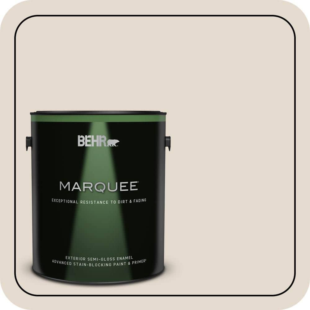 BEHR MARQUEE 1 gal. #W-B-720 Oyster Semi-Gloss Enamel Exterior Paint & Primer