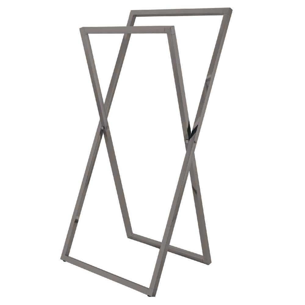 Kingston Brass Edenscape 2-Bar Freestanding Towel Rack in Brushed Nickel