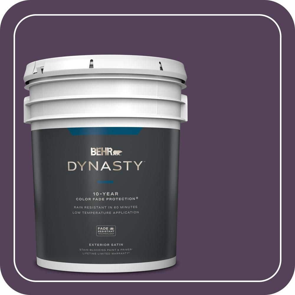 BEHR DYNASTY 5 gal. #S-H-680 Purple Bloom Satin Enamel Exterior Stain-Blocking Paint & Primer
