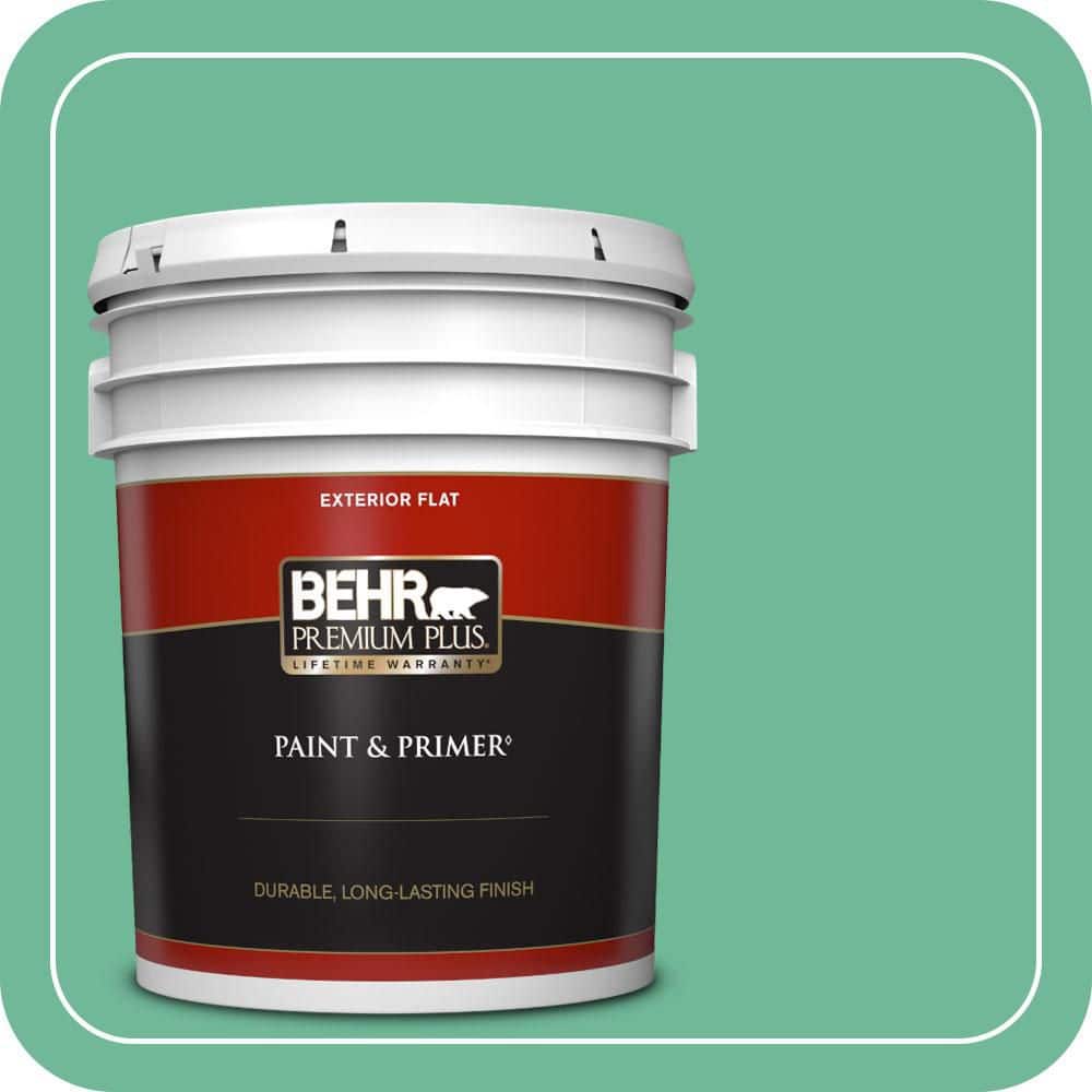 BEHR PREMIUM PLUS 5 gal. #MQ6-41 Farmers Market Flat Exterior Paint & Primer
