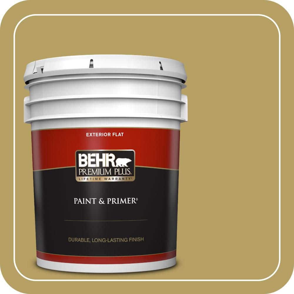 BEHR PREMIUM PLUS 5 gal. #PPU6-19 Chameleon Flat Exterior Paint & Primer