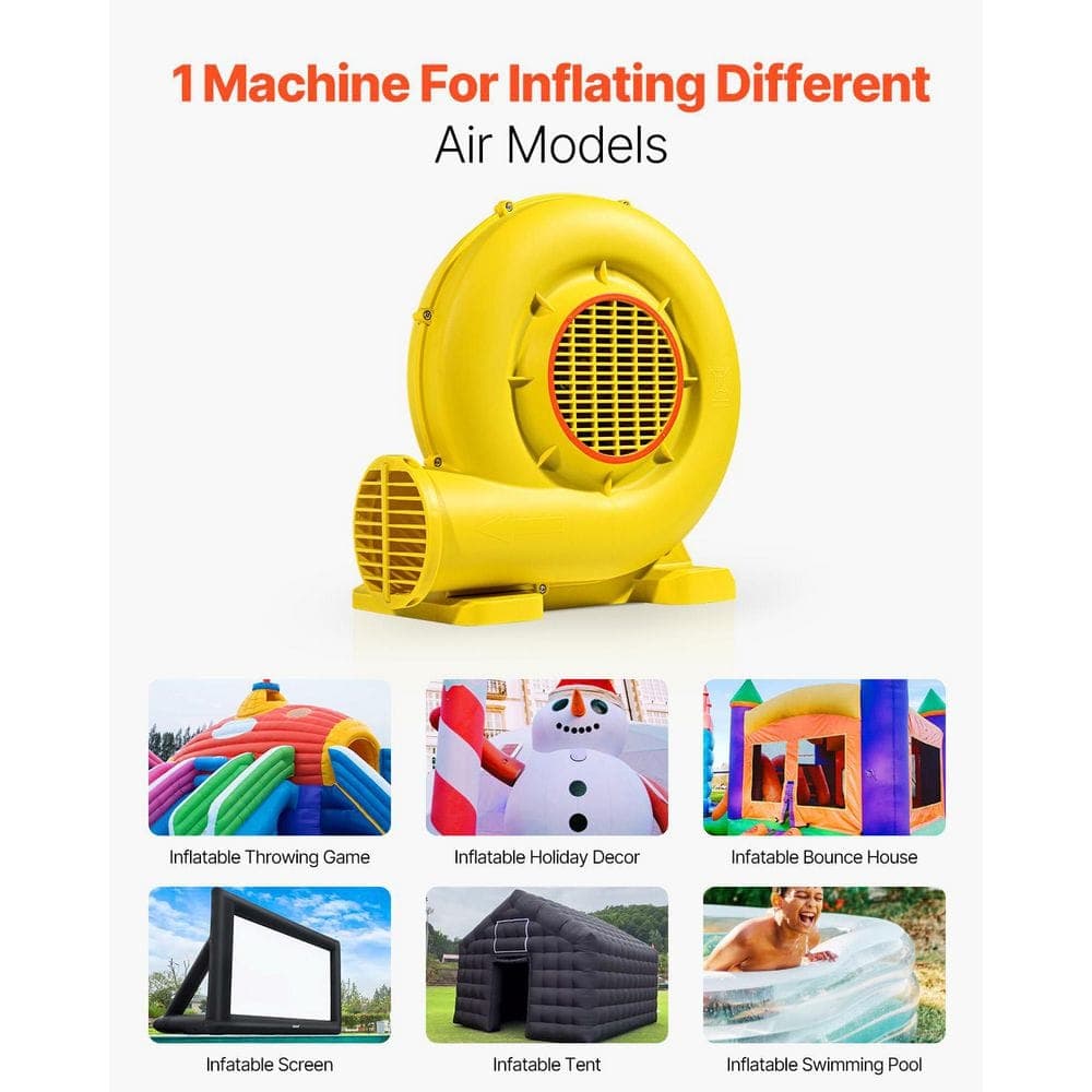 SVOPES Inflatable Blower, 14.2 in. 2 Speeds Blower Fan in. Yellow with 3400 RPM Commercial Air Pump for Bounce Houses (2)