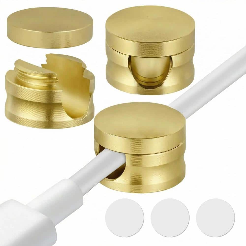 Unbranded 3 Pack Gold Aluminum Cable Management Clips with Extra Large Adhesive Base and Wide Slot for USB (1)
