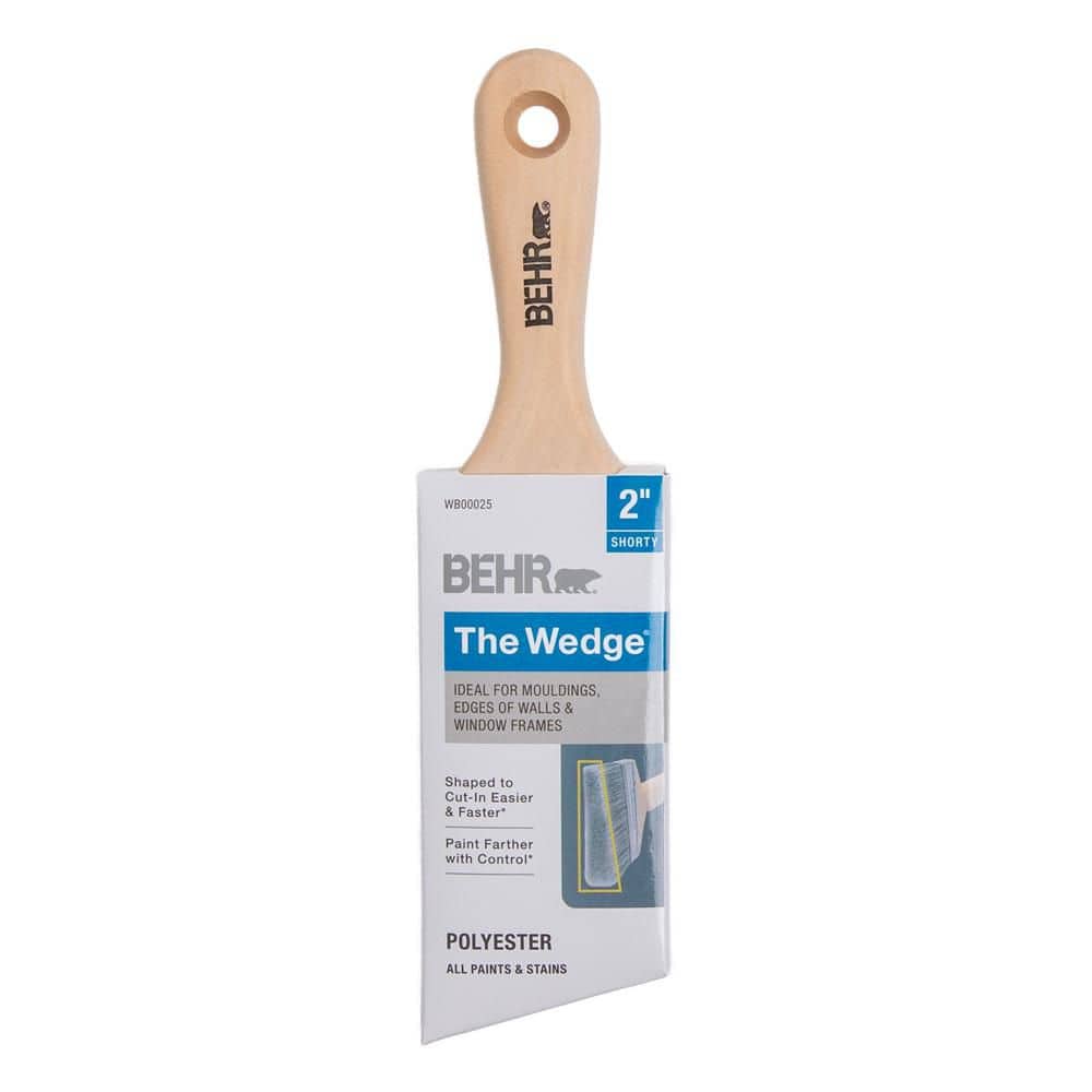 BEHR 2 in. Wedge Polyester Short Handle Angled Sash Wall and Trim Brush for All Paints and Stains (1)