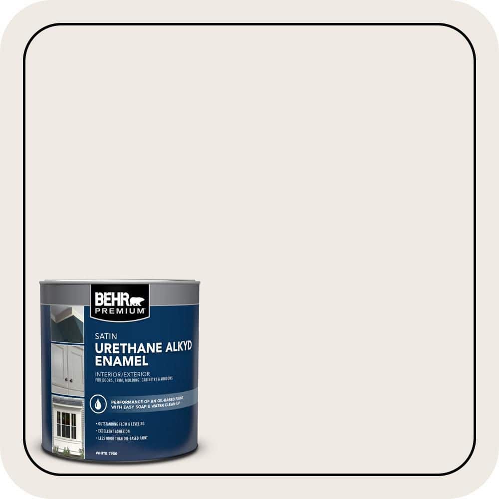 BEHR PREMIUM 1 qt. #BWC-06 Solid Opal Satin Enamel Urethane Alkyd Interior/Exterior Paint (1)