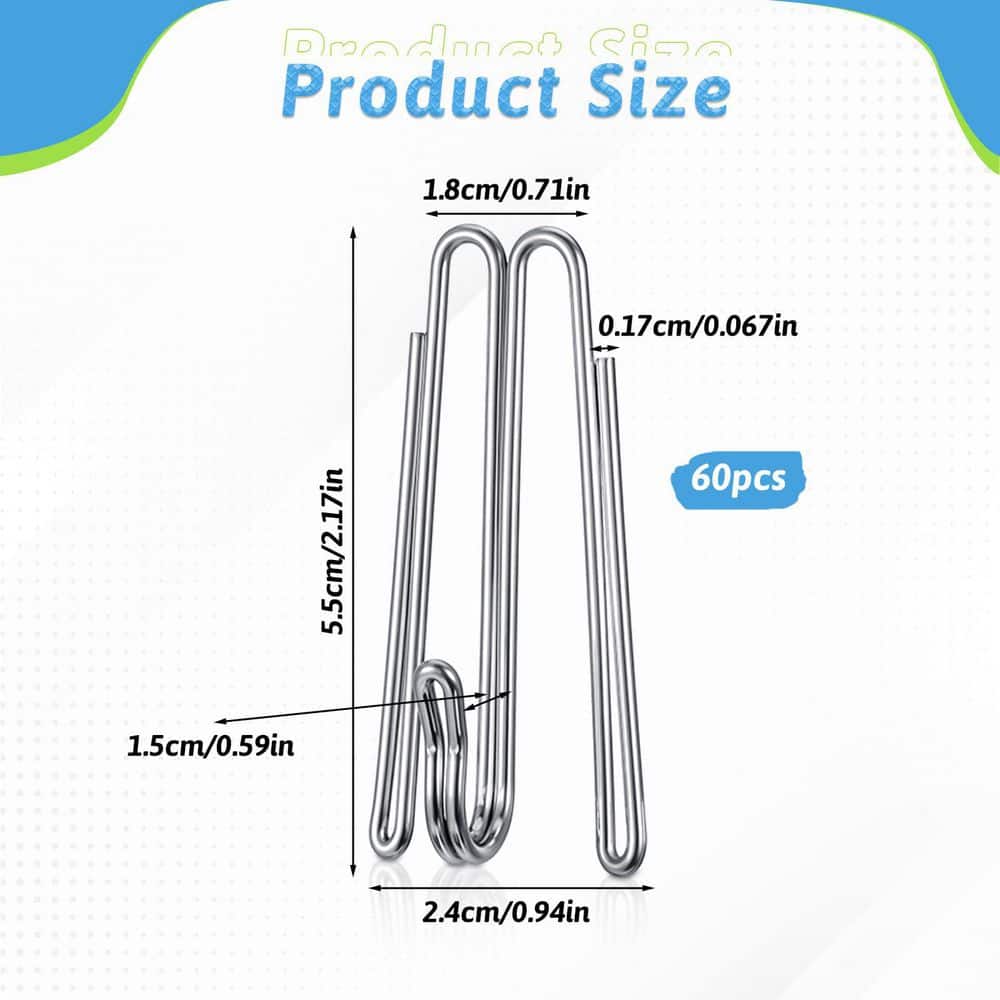 KHKFY Stainless Steel Curtain Pleat Hooks 60 Pcs W Shape Four-Prong Pinch Pleat Drapery Hooks for Living Room (2)