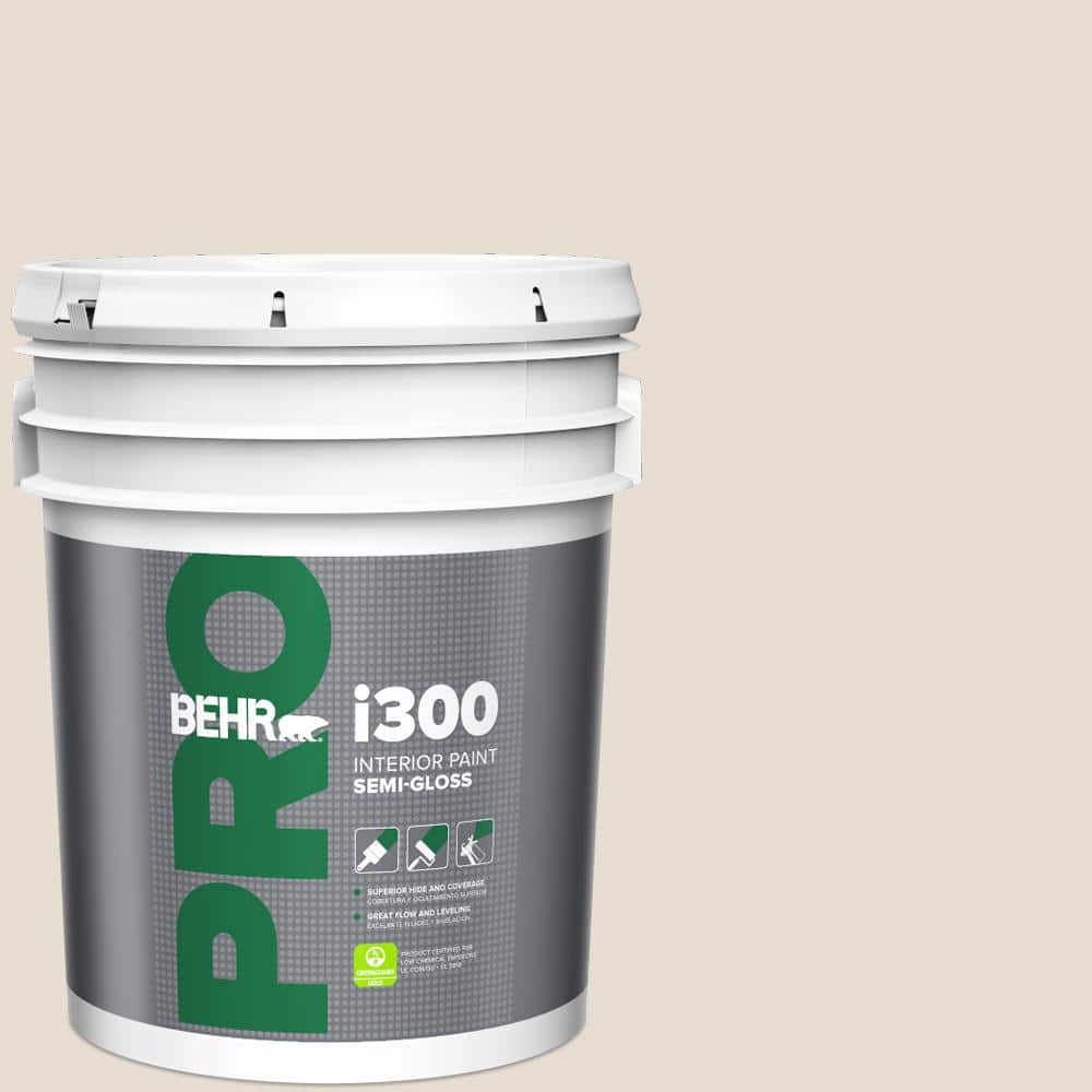 BEHR PRO 5 gal. #ICC-11 Designer White Semi-Gloss Interior Paint