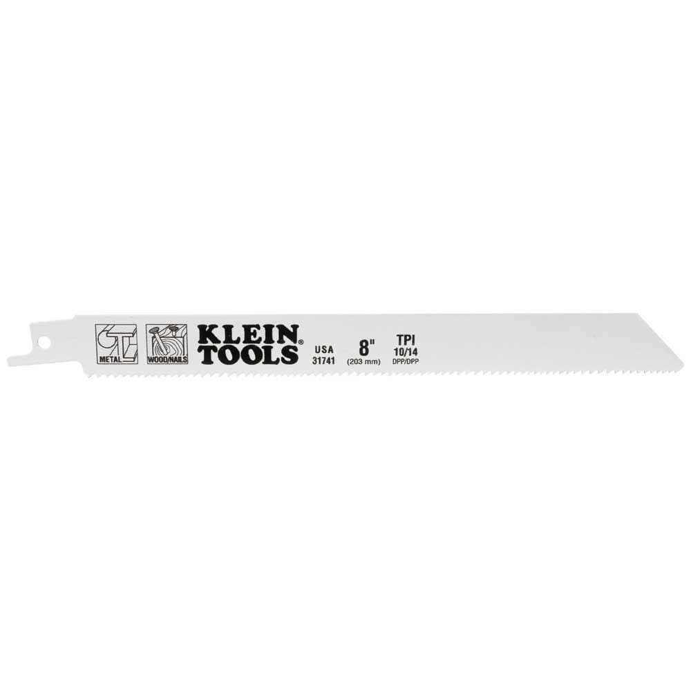 Klein Tools Reciprocating Saw Blades 10/14 TPI, 8-Inch, 5-Pack (3)