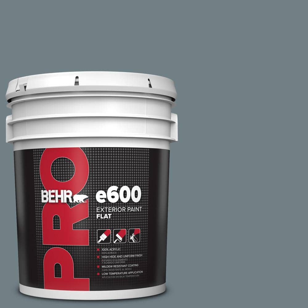 BEHR PRO 5 gal. #BXC-48 Courtyard Blue Flat Exterior Paint