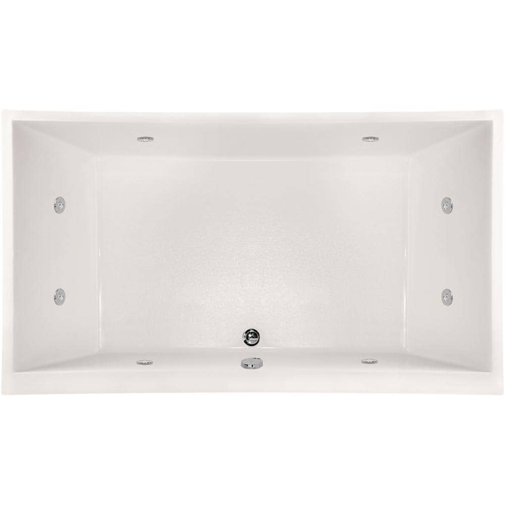 Hydro Systems Eileen 86 in. x 50 in. Rectangular Drop-in Whirlpool Bathtub with Center Drain in White (1)