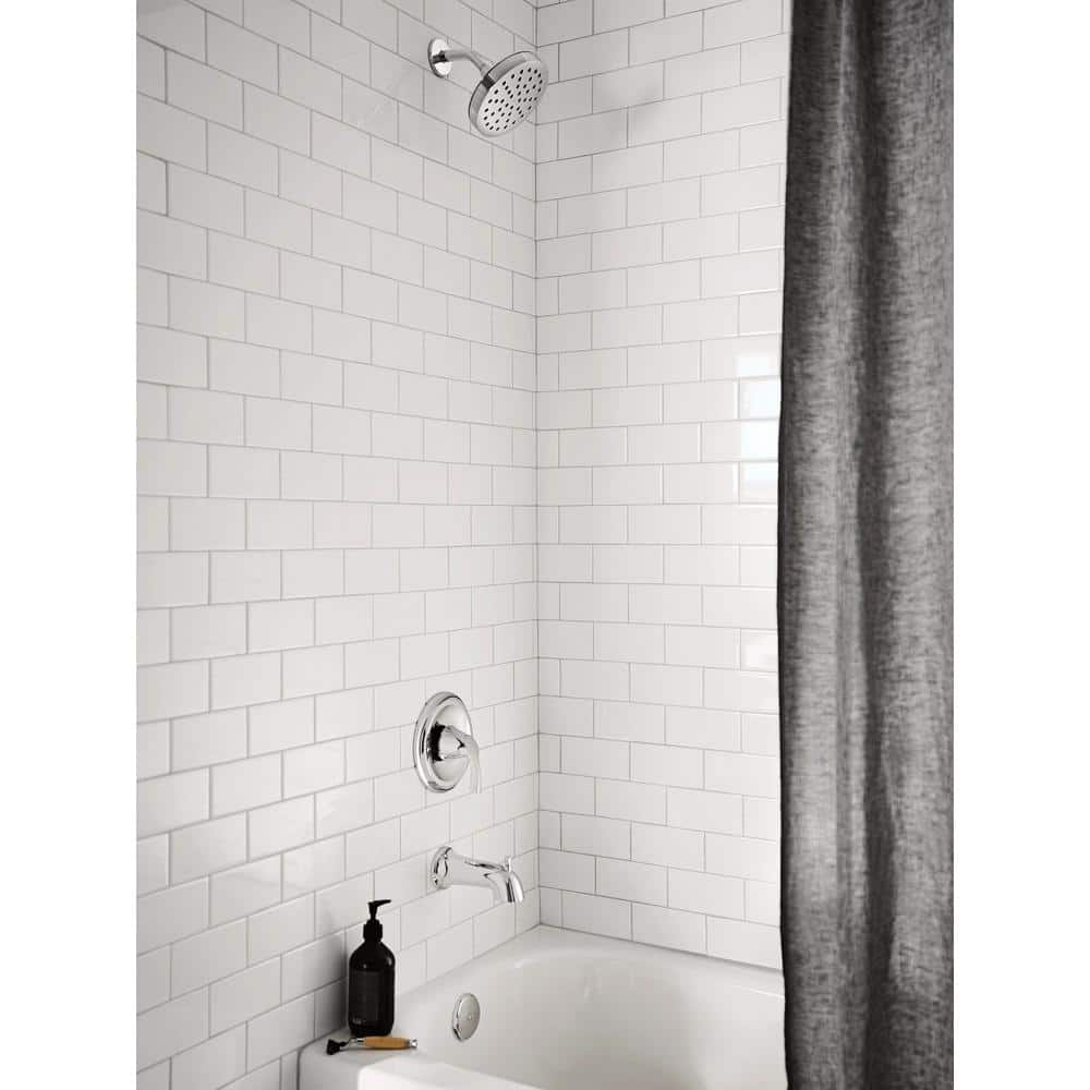 MOEN Korek Single-Handle 1-Spray 1.75 GPM Tub and Shower Faucet in Chrome (Valve Included) (2)