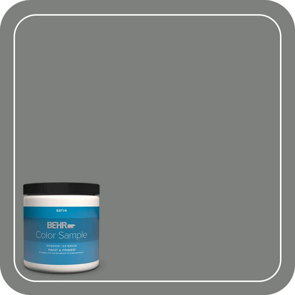 BEHR PREMIUM PLUS 8 oz. #MQ6-20 Coastal Storm Satin Enamel Interior/Exterior Paint & Primer Color Sample