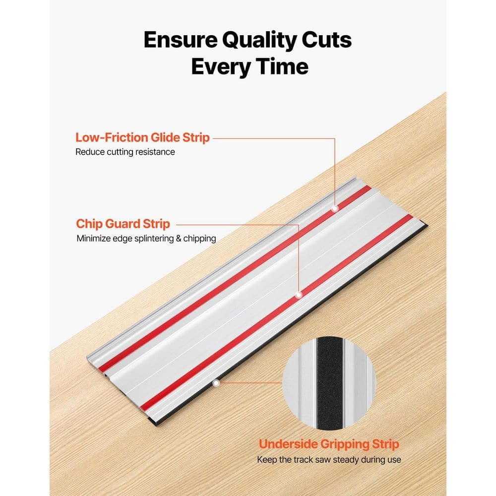 SKYSHALO Track Saw Guide Rail, Kit Includes 4 x 27.5 in. Aluminum Extruded Guide Rails and 3 Connectors, 110 in. Cutting Range (2)
