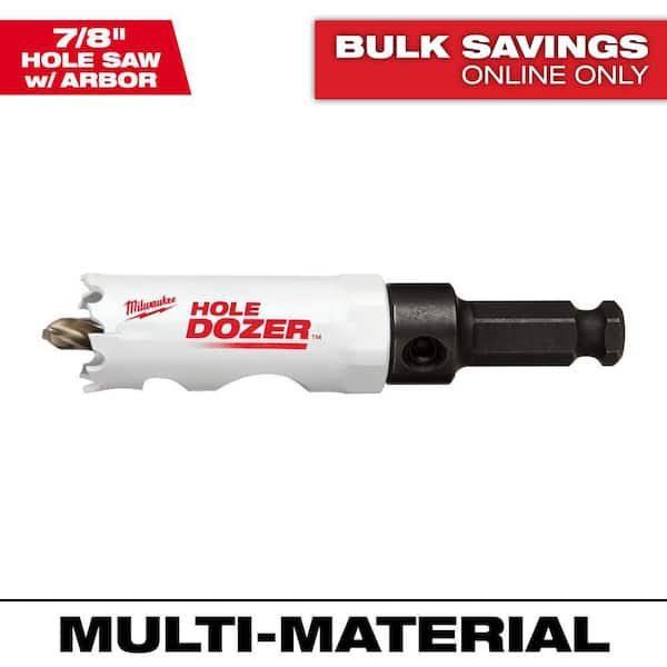 Milwaukee 7/8 in. HOLE DOZER Bi-Metal Hole Saw with 3/8 in. Arbor and Pilot Bit (2)