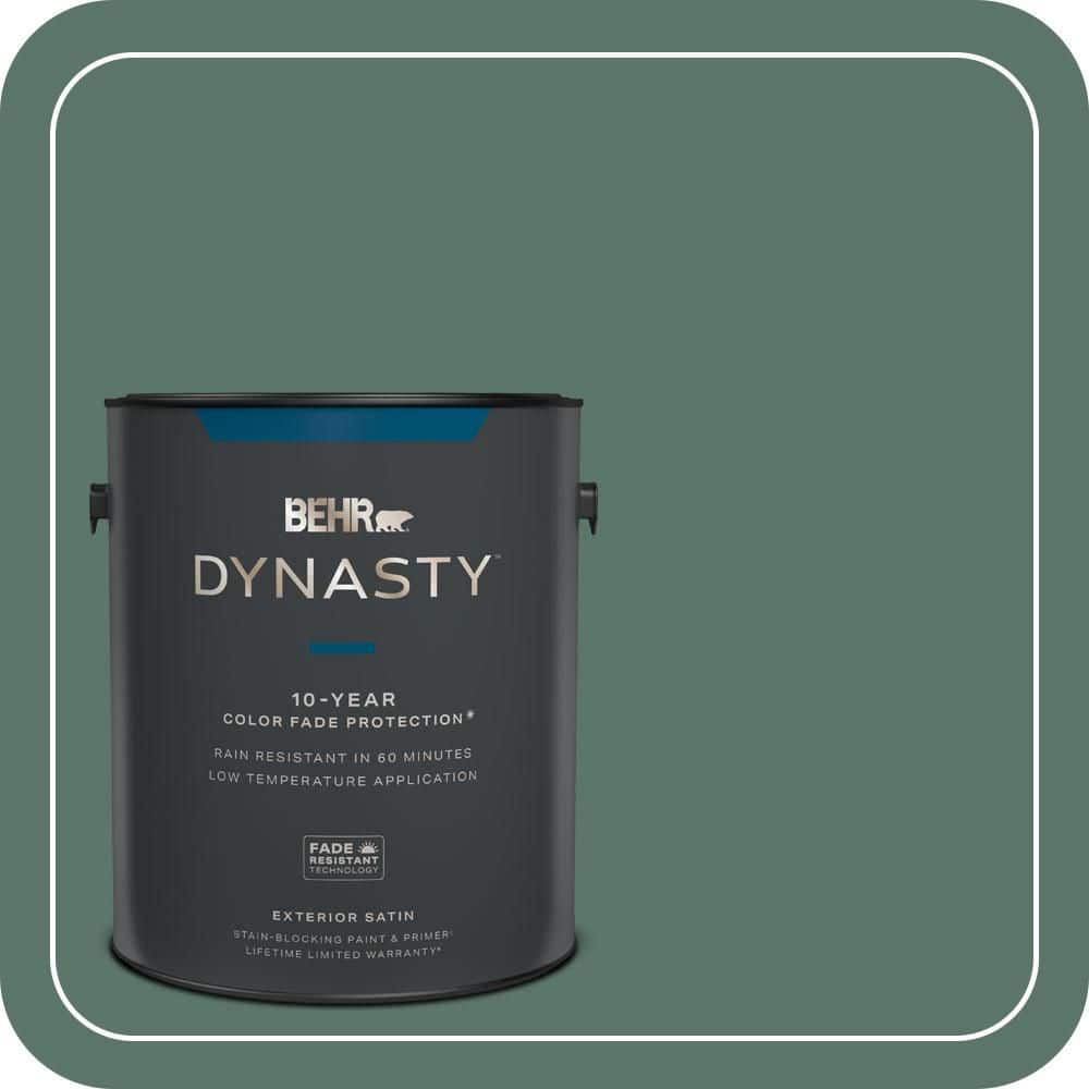 BEHR DYNASTY 1 gal. #S420-6 Pine Brook Satin Enamel Exterior Stain-Blocking Paint & Primer