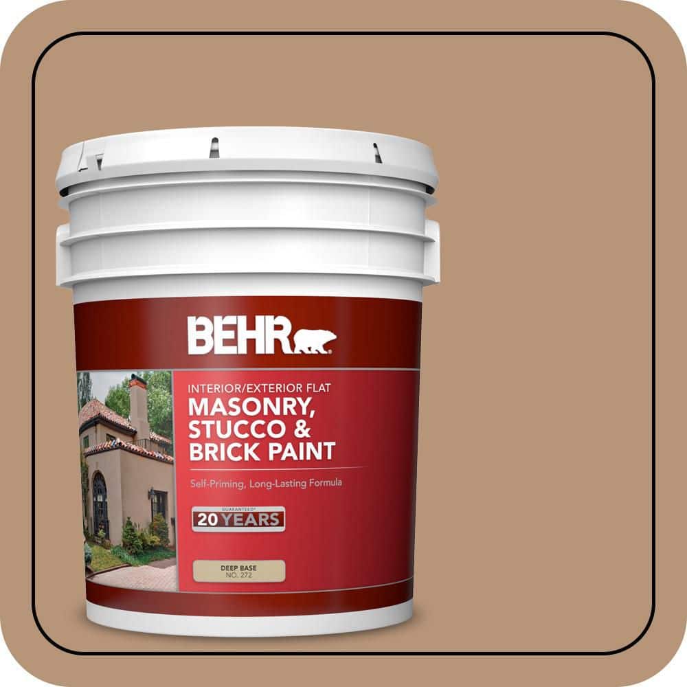 BEHR 5 gal. #280F-4 Burnt Almond Flat Interior/Exterior Masonry, Stucco and Brick Paint (1)