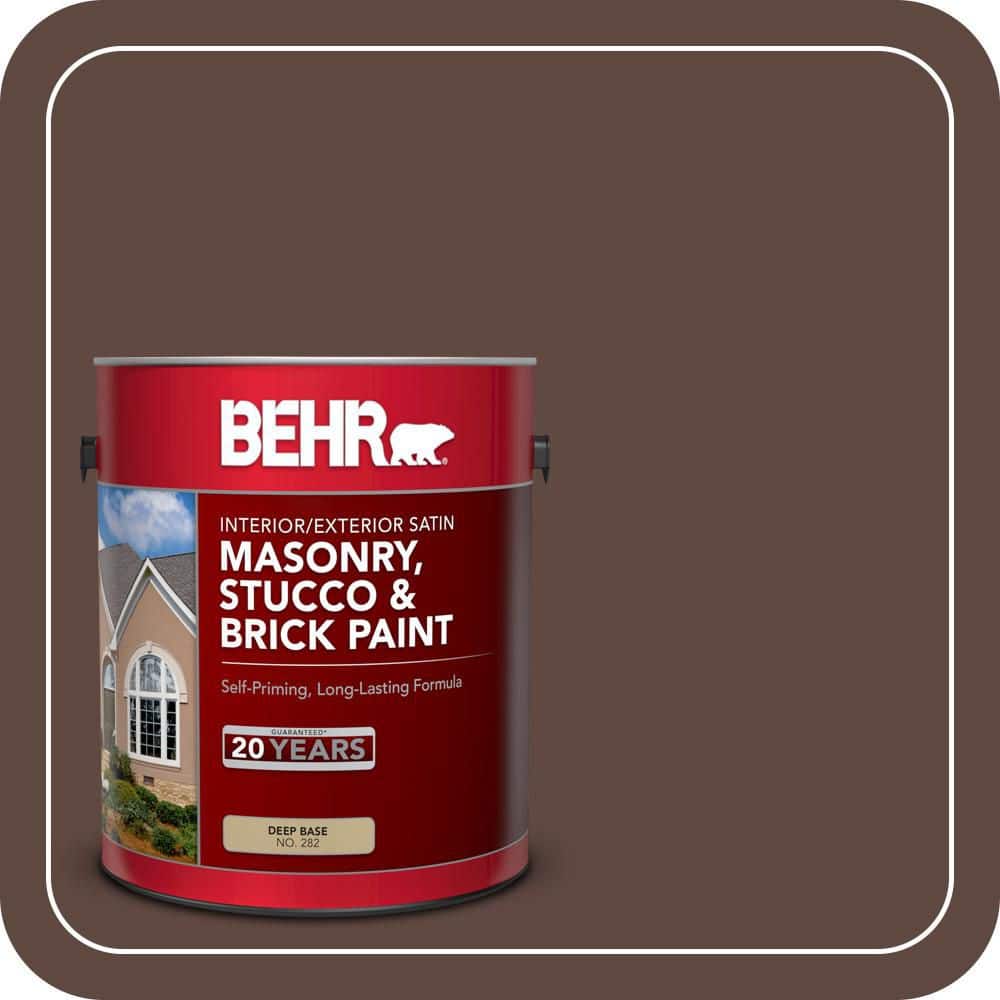 BEHR 1 gal. #N150-7 Chocolate Therapy Satin Interior/Exterior Masonry, Stucco and Brick Paint