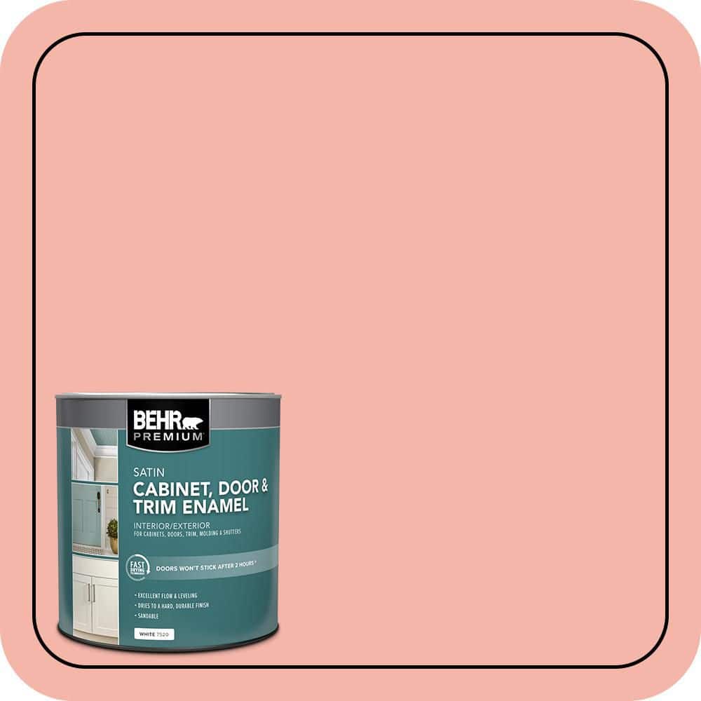 BEHR PREMIUM 1 qt. #P180-3 Pink Mimosa Satin Enamel Interior/Exterior Cabinet, Door & Trim Paint (1)