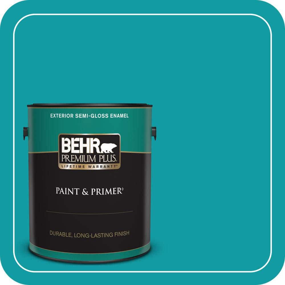 BEHR PREMIUM PLUS 1 gal. #MQ4-20 Island Dream Semi-Gloss Enamel Exterior Paint & Primer