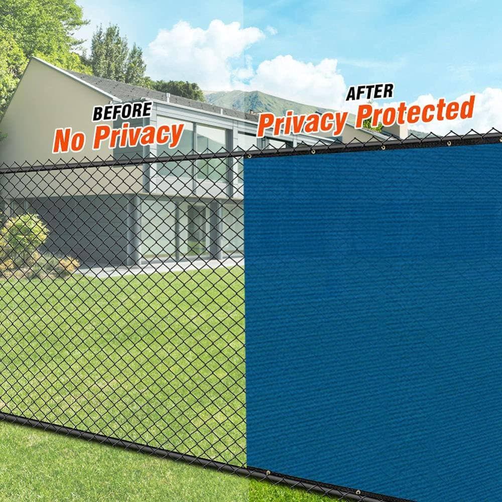 Unbranded 4 ft x 50 ft Privacy Screen Fence HDPE Royal Blue (3)