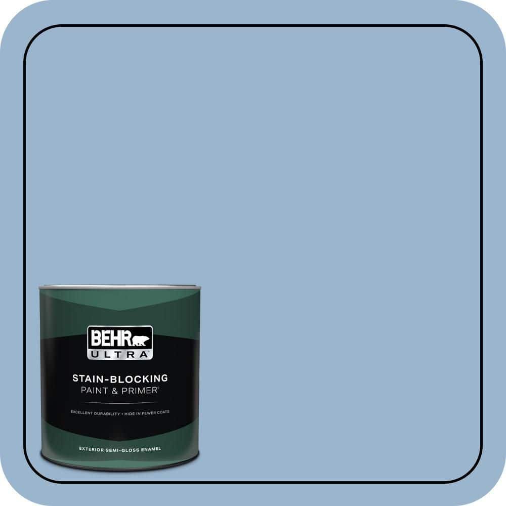 BEHR ULTRA 1 qt. #PPU14-10 Blue Suede Semi-Gloss Enamel Exterior Paint & Primer