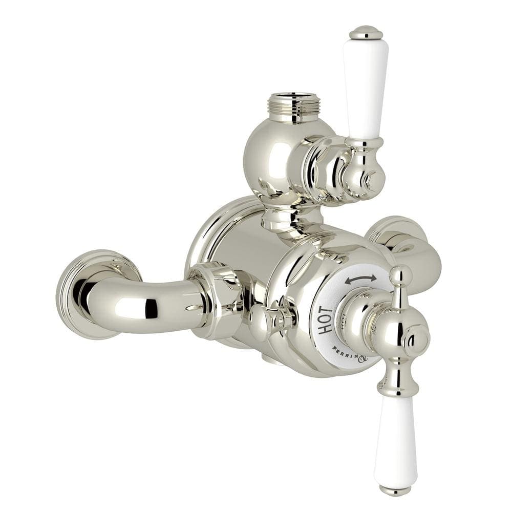 PERRIN & ROWE Edwardian 3/4 in. Exposed Thermostatic Valve with Volume and Temperature Control with Lever Handles in Polished Nickel (1)
