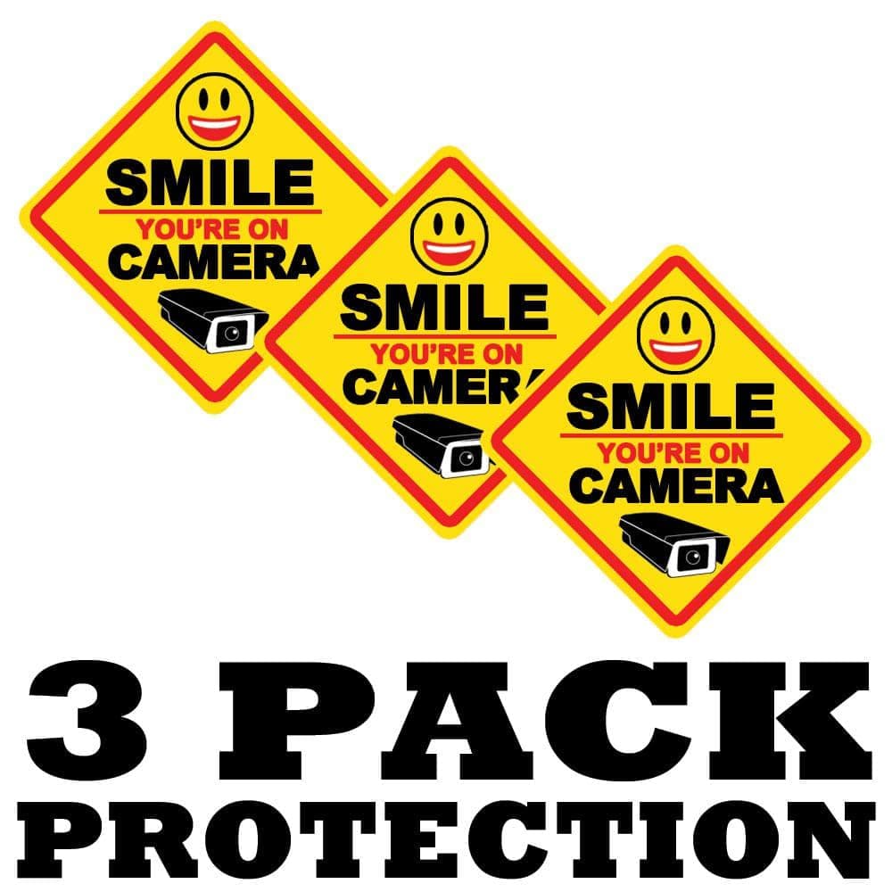 Lynch Sign Large, Square Security Decals, Commercial Grade Silk Screened and Coated for extra outdoor durability (3-Pack) (3)