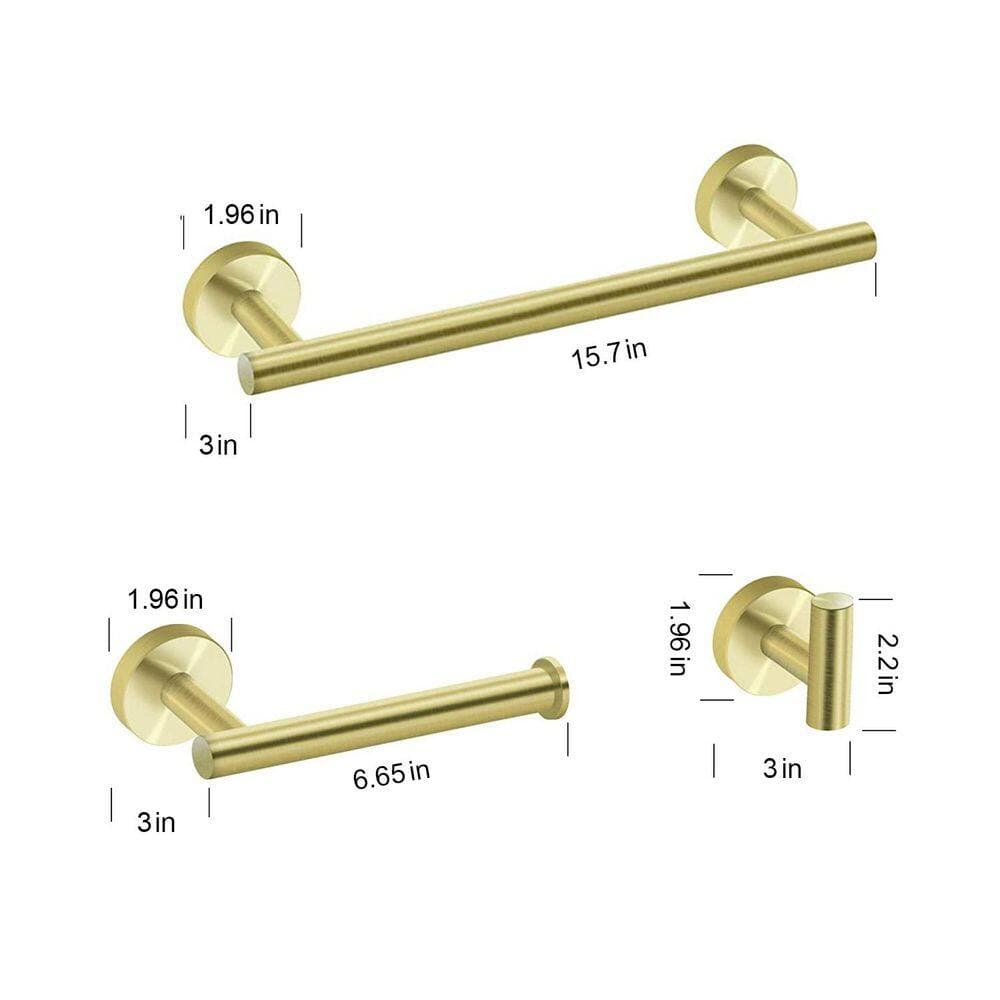 Unbranded 3-Piece Stainless Steel Bathroom Hardware Set with Mounting Hardware (4)