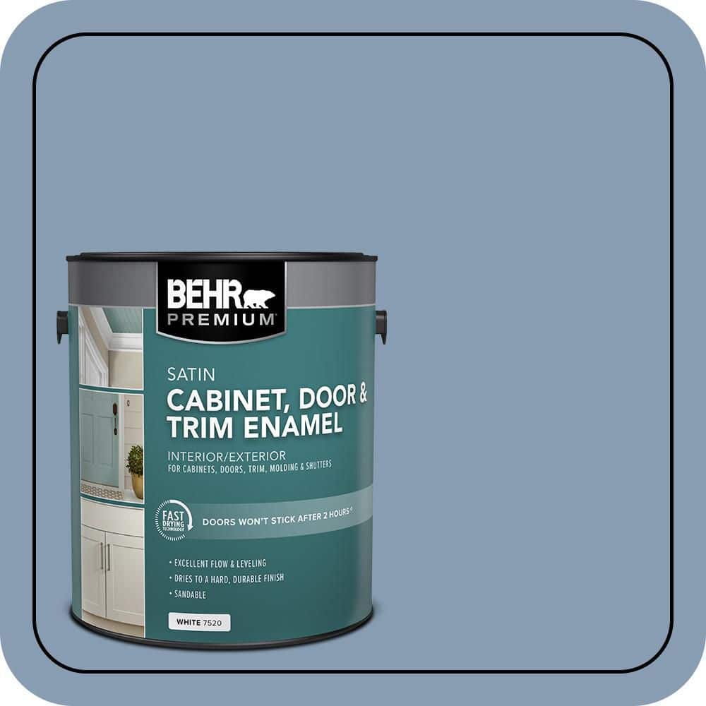 BEHR PREMIUM 1 gal. #S520-4 Private Jet Satin Enamel Interior/Exterior Cabinet, Door & Trim Paint