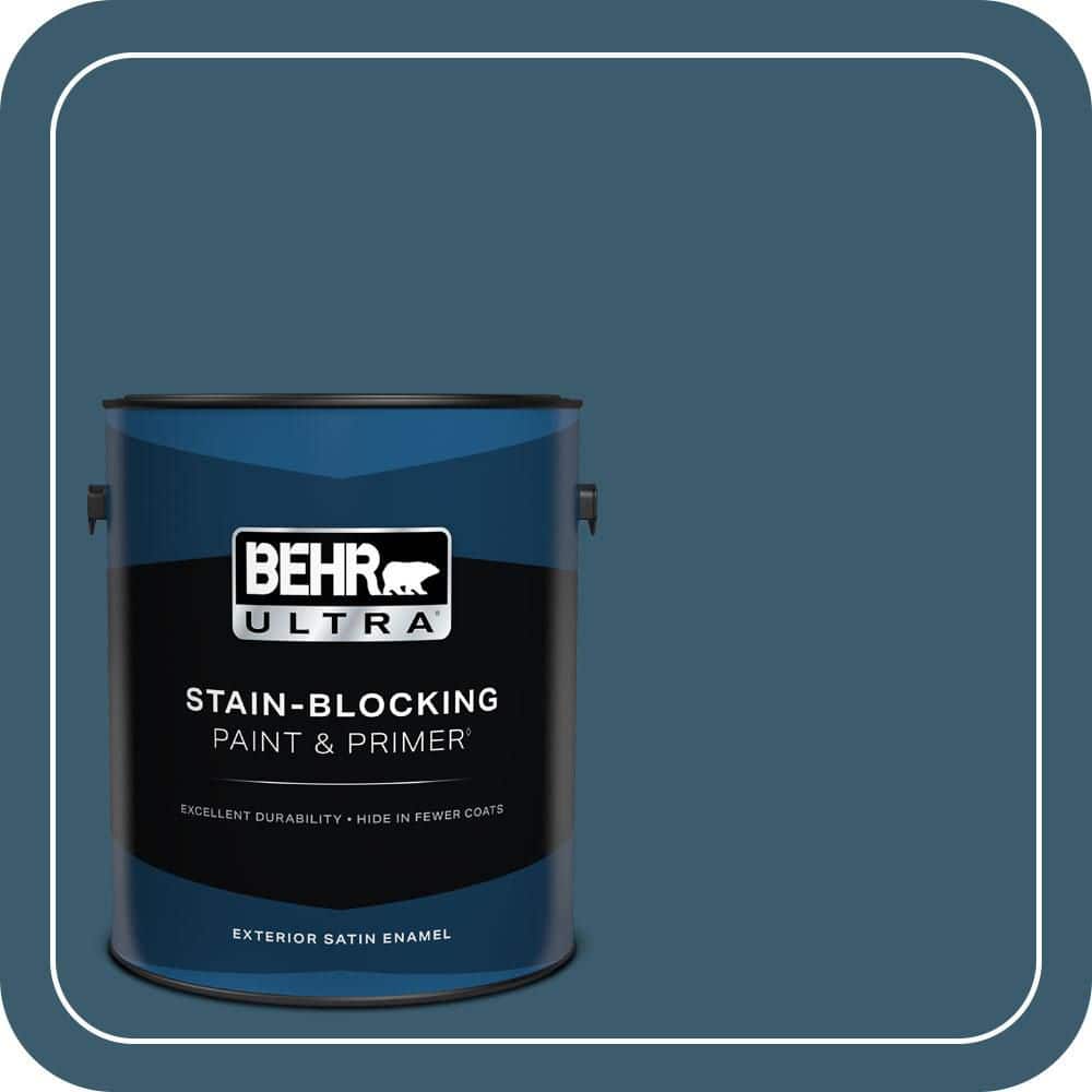BEHR ULTRA 1 gal. #550F-7 Blue Spell Satin Enamel Exterior Paint & Primer