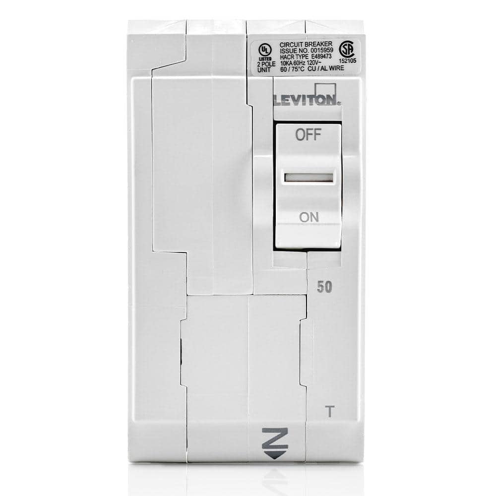 Leviton Branch Circuit Breaker, Standard 2-Pole 50 Amp, 120-Volt/240-Volt, Thermal Magnetic LB250-TR (3)