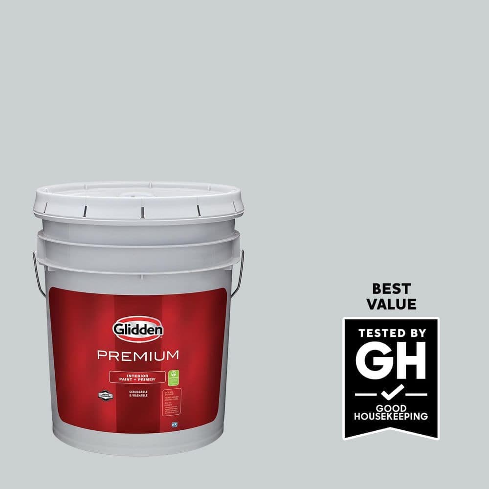 Glidden Premium 5 gal. PPG1039-1 Ghost Whisperer Flat Interior Latex Paint