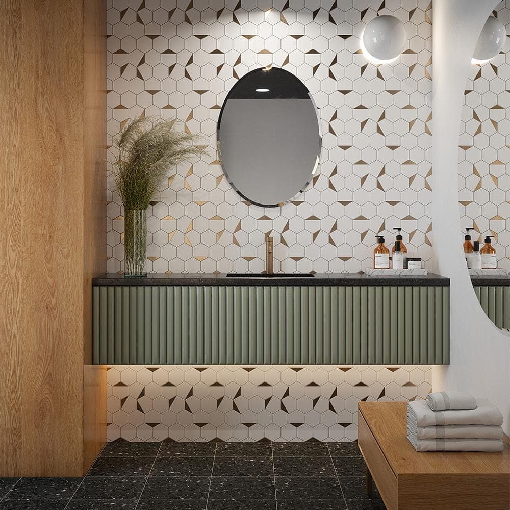 Jeffrey Court Bees Knees White 13 in. x 11.125 in. Hexagon Polished Marble Mosaic Wall and Floor Tile (1 sq. ft./Each) (3)