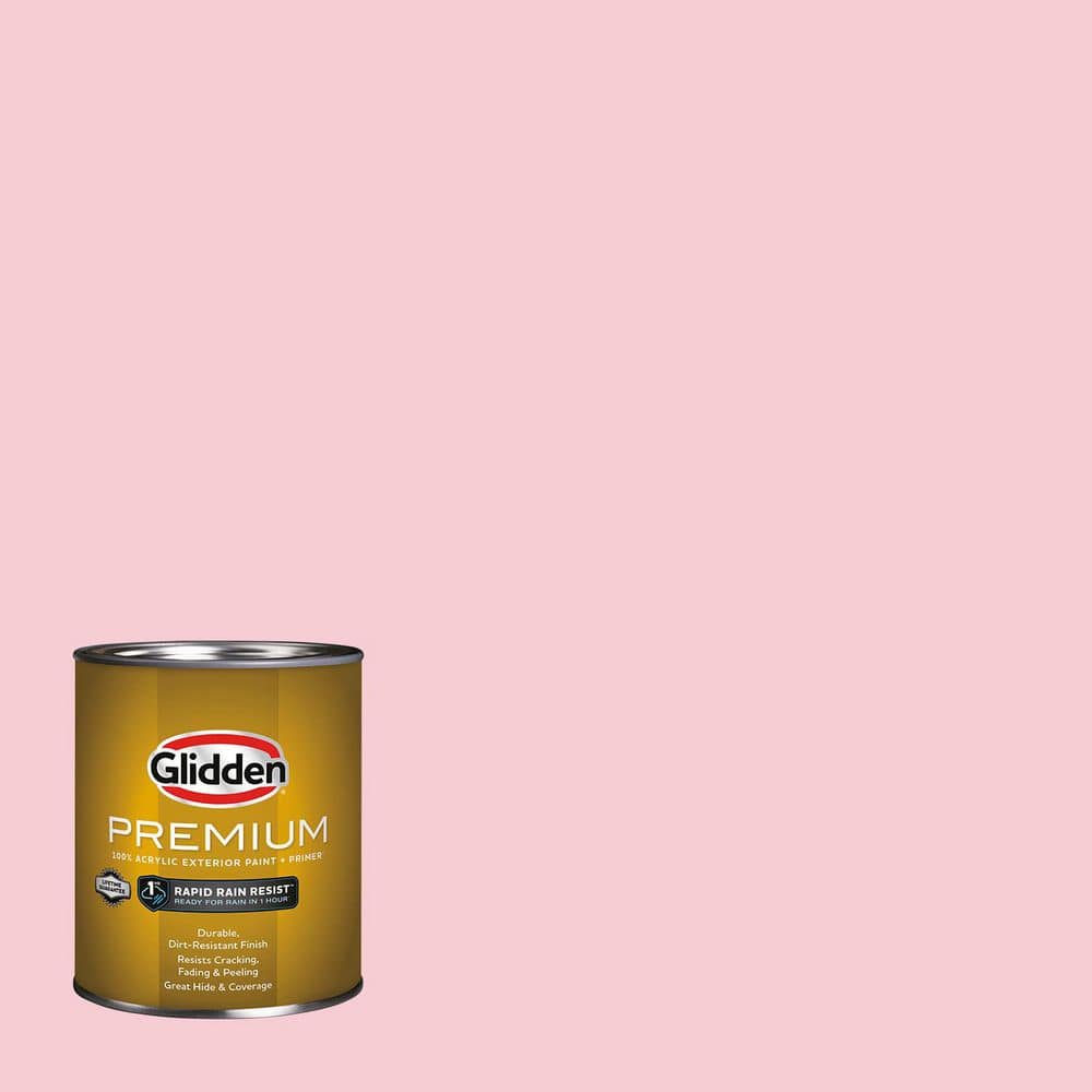 Glidden Premium 1 qt. PPG1184-2 Pleasing Pink Flat Exterior Latex Paint (1)