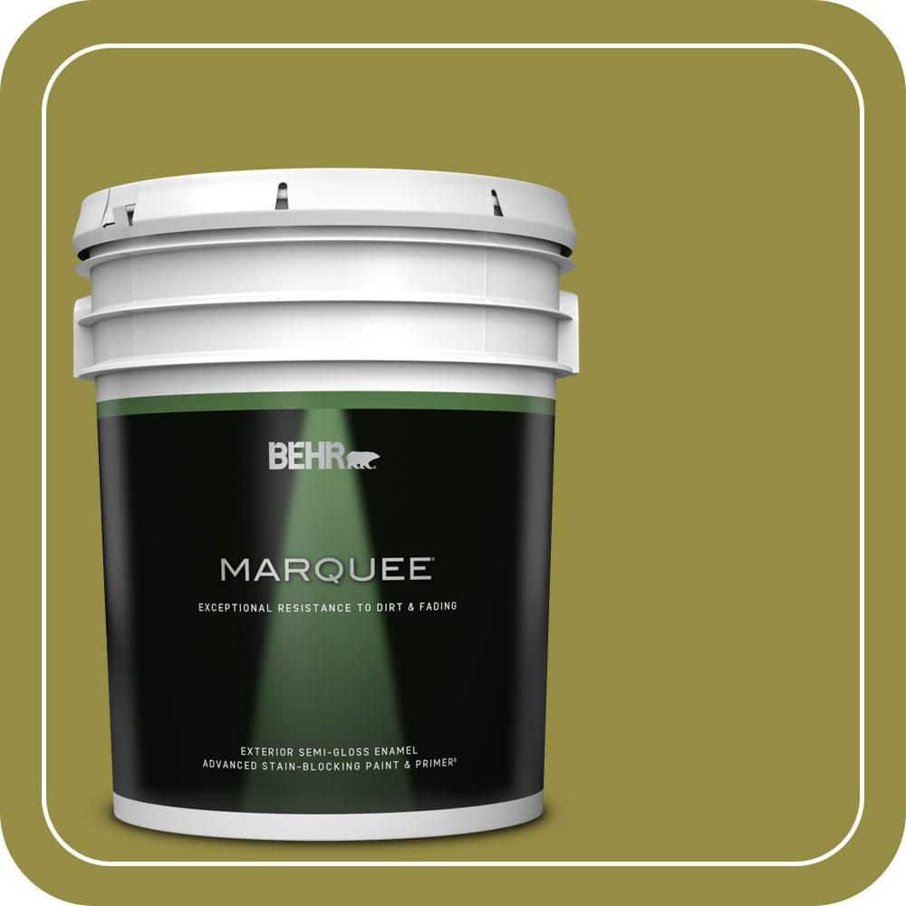 BEHR MARQUEE 5 gal. #PPU9-03 Retro Avocado Semi-Gloss Enamel Exterior Paint & Primer